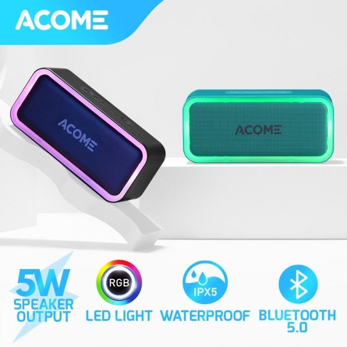 Acome Bluetooth Speaker Tws 5W Rgb Led Party Ipx5 Waterproof A6