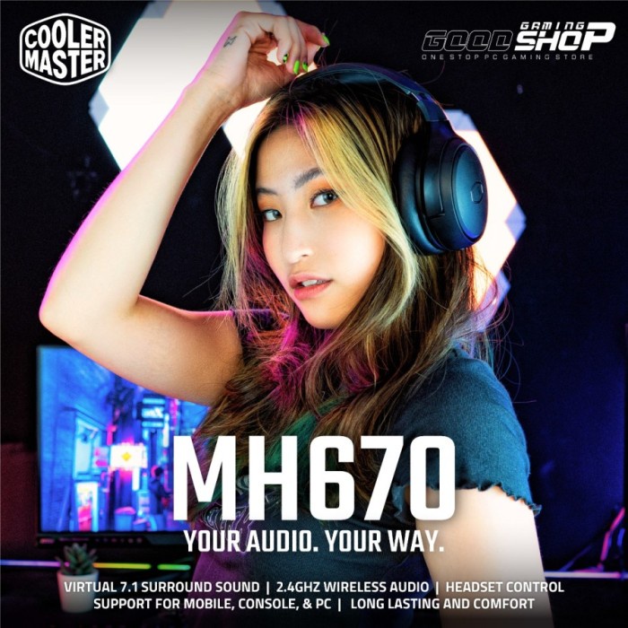 CoolerMaster MH670 Wireless 7.1 Surround Sound - MH 670 MH-670 Gaming