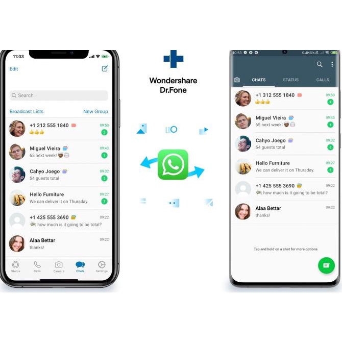 DrFone Dr Fone WA Transfer WhatsApp Transfer - Android dan iOS