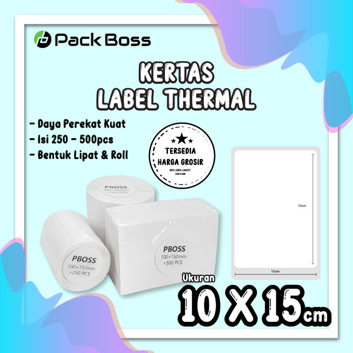 

Terlaris Label Sticker Thermal 100X 150 Ukuran A6 (Roll&Lipat)