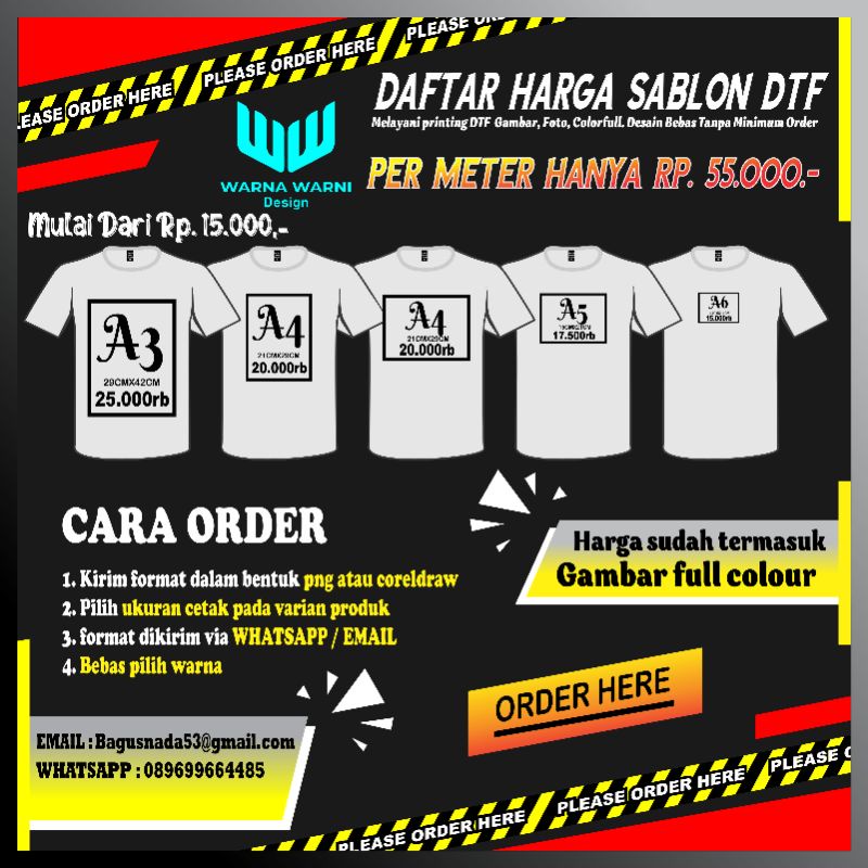 jasa print dtf kaos satuan