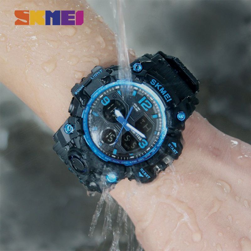 BIG SALE! DUALTIME SKMEI 1155 ORIGINAL JAM TANGAN PRIA TAHAN AIR BISA BAYAR DITEMPAT