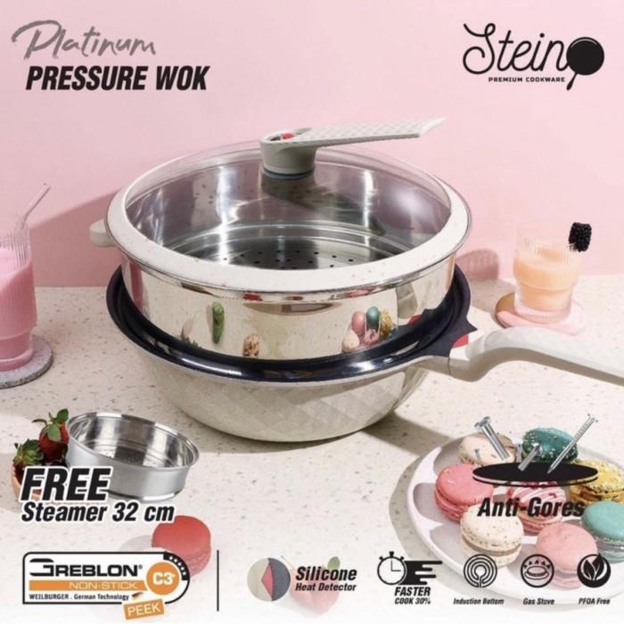 Stein Cookware Platinum Pressure Wok Steamer Presto Multifungsi