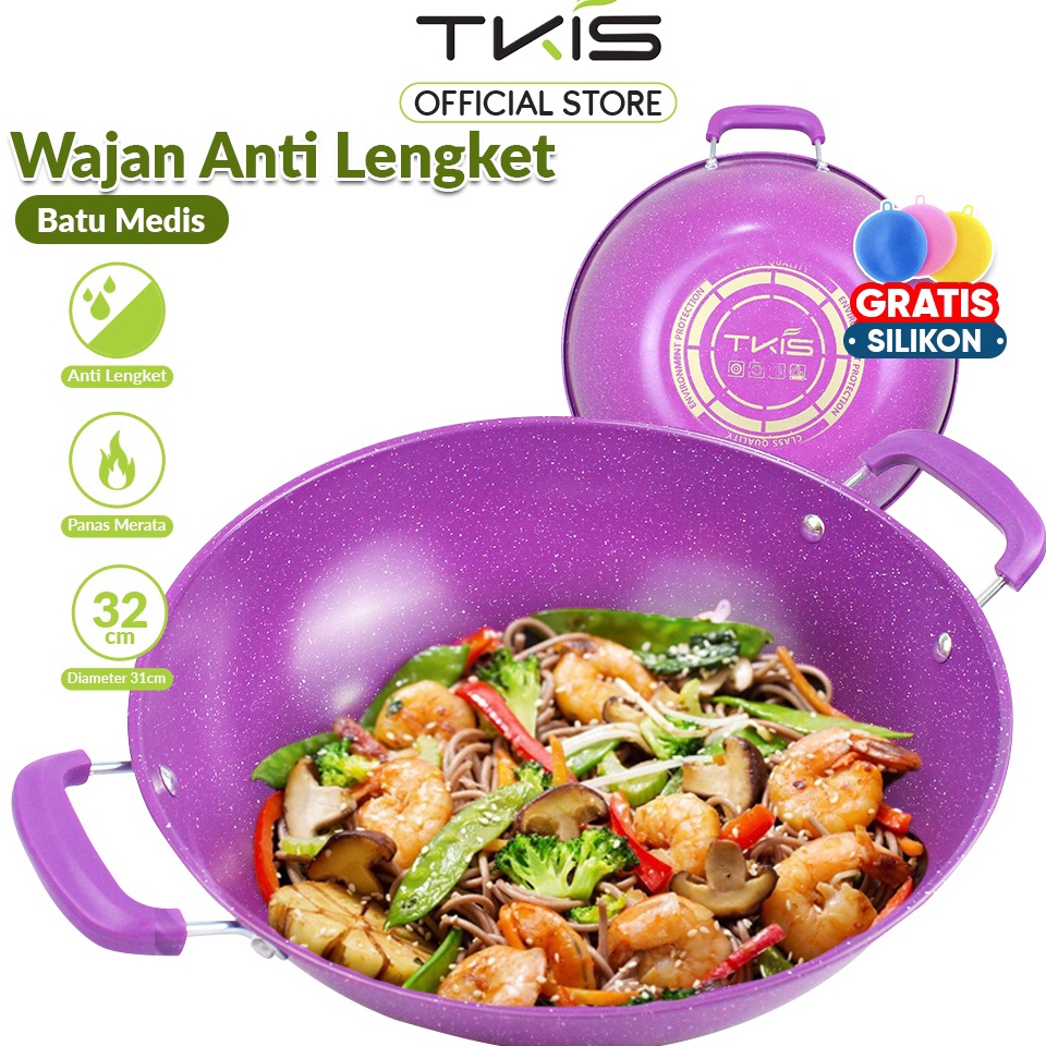 STOK TERBARU TKIS Wajan Penggorengan Anti Lengket Bahan Batu Medis TK-827