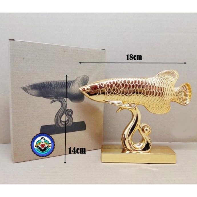 Ready Miniatur Ikan Arwana Figure Ikan Arwana Gold Original