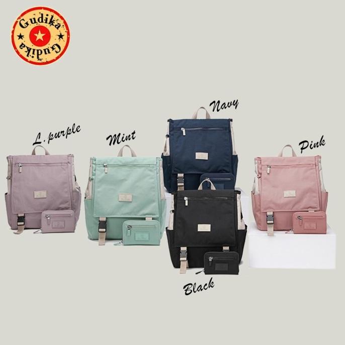 Tas Gudika 5220 - Tas Ransel Laptop Usb Set Dompet Wanita Pria Import
