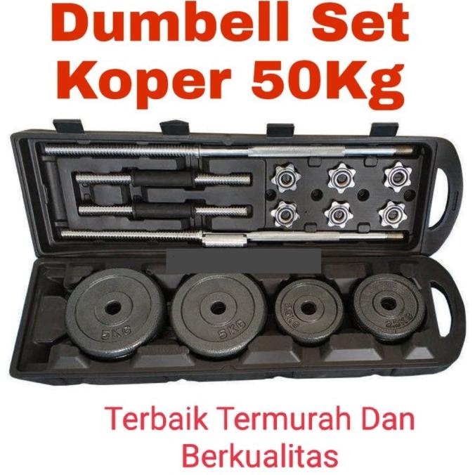 $+$+$+$+] Dumbell Set Max 50KG Barbel Set Dumbel Dumbel Alat Fitnes Gym