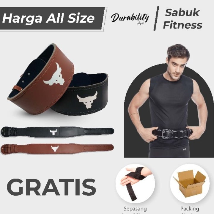 [KODE RKNZJ] SABUK GYM  FITNESS - BAHAN SEMI KULIT - (DurabilityPower)