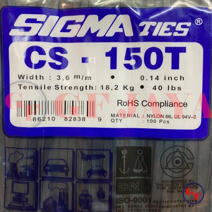 

/////] Kabel Ties / Tis Sigma CS 150 T / 15cm / 15 cm Hitam / Putih CS150T