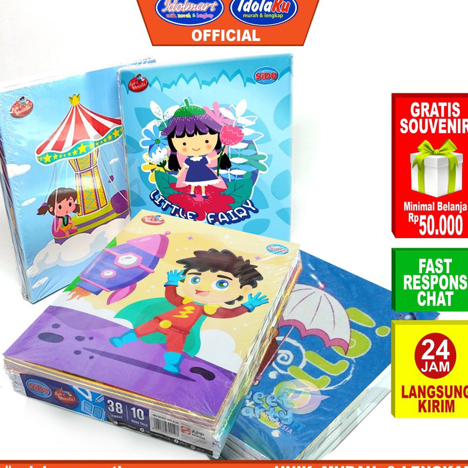 

6y✭Stok Banyak↑ IDOLMART Buku Tulis SIDU isi 38 Lembar - 10 Buku E35