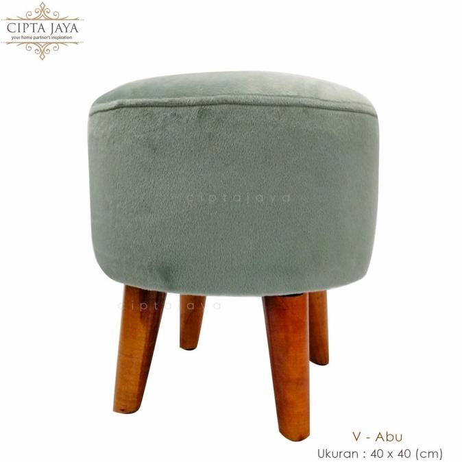 Stool Kursi Sofa Puff Bulat Stool Murah 40Cm X 40Cm Design Bludru