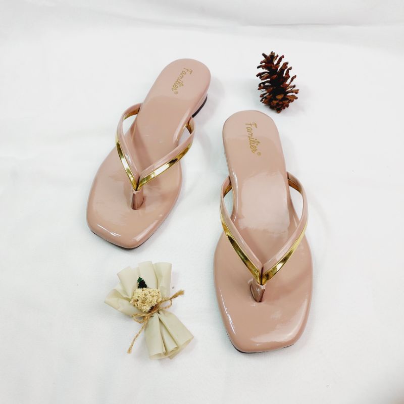 Sandal Jepit Wanita Model Simple Bahan Glossy (Jenny 01)