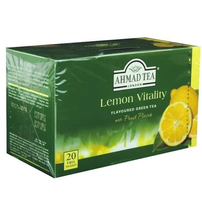 

Ahmad Tea Lemon Vitality 40g Flavoured Green Tea 20 tea bag // Teh