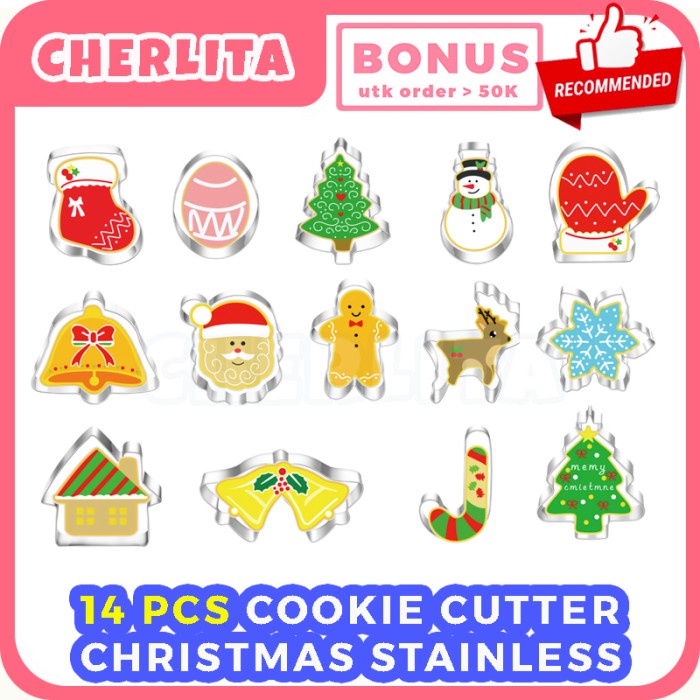 

Cookie Cutter Natal Christmas Stainless Steel Premium 14 Pcs