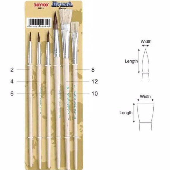 

➘u7 Ready➝ Kuas Lukis Set 6pc JOYKO BR-1 P62 ➺