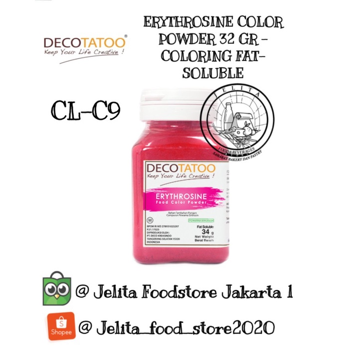 

Decotatoo ERYTHROSINE COLOR POWDER 32 GR - COLORING FAT-SOLUBLE CL-C9