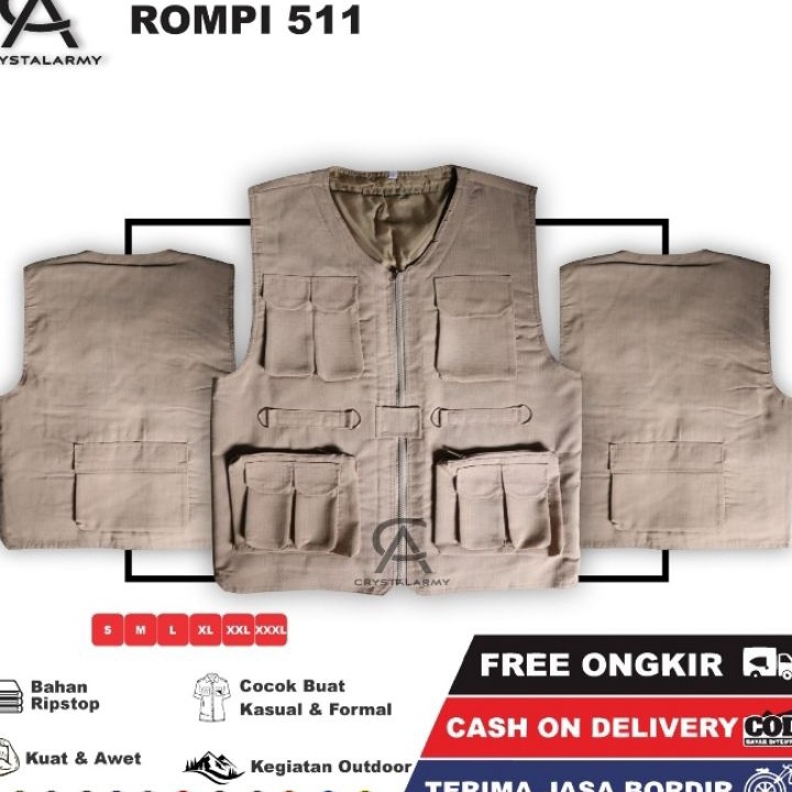 Kirim Sekarang✯➶ JAKET ROMPI TACTICAL OUTDOOR 511 ROMPI VEST ORIGINAL CRYSTAL F73