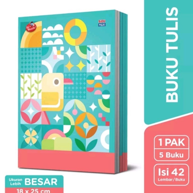 

82 Buku Tulis Boxy SIDU MAXI ( 1 Pack / 5 Buku) 72