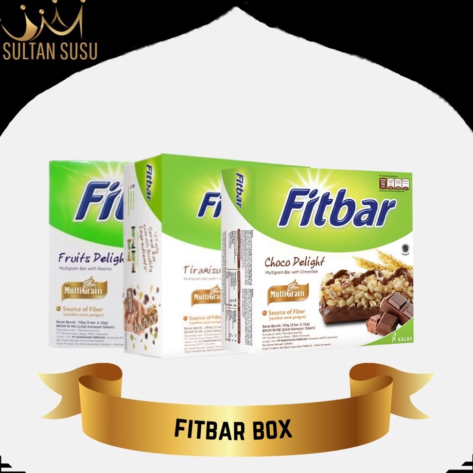 

[KODE MLQMV] Fitbar Cemilan Multi Grain Instan Untuk Diet 1 box isi 5pcs x 22 gram/sultansusu