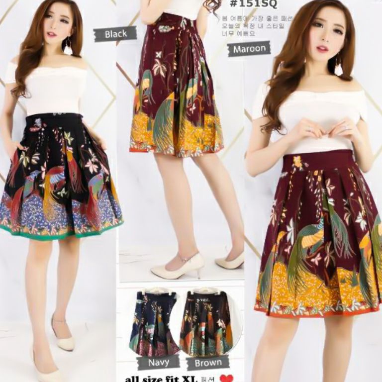 Rok Batik Pendek / Rok Batik Wanita / Rok Pendek Batik Bahan Katun ➹Diskon Promo