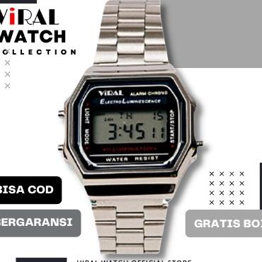 Ready Jam Tangan Digital Rantai Unisex Viral 168-1 Anti Air 30M Waterproof Tahan Air Jam Tangan Rant