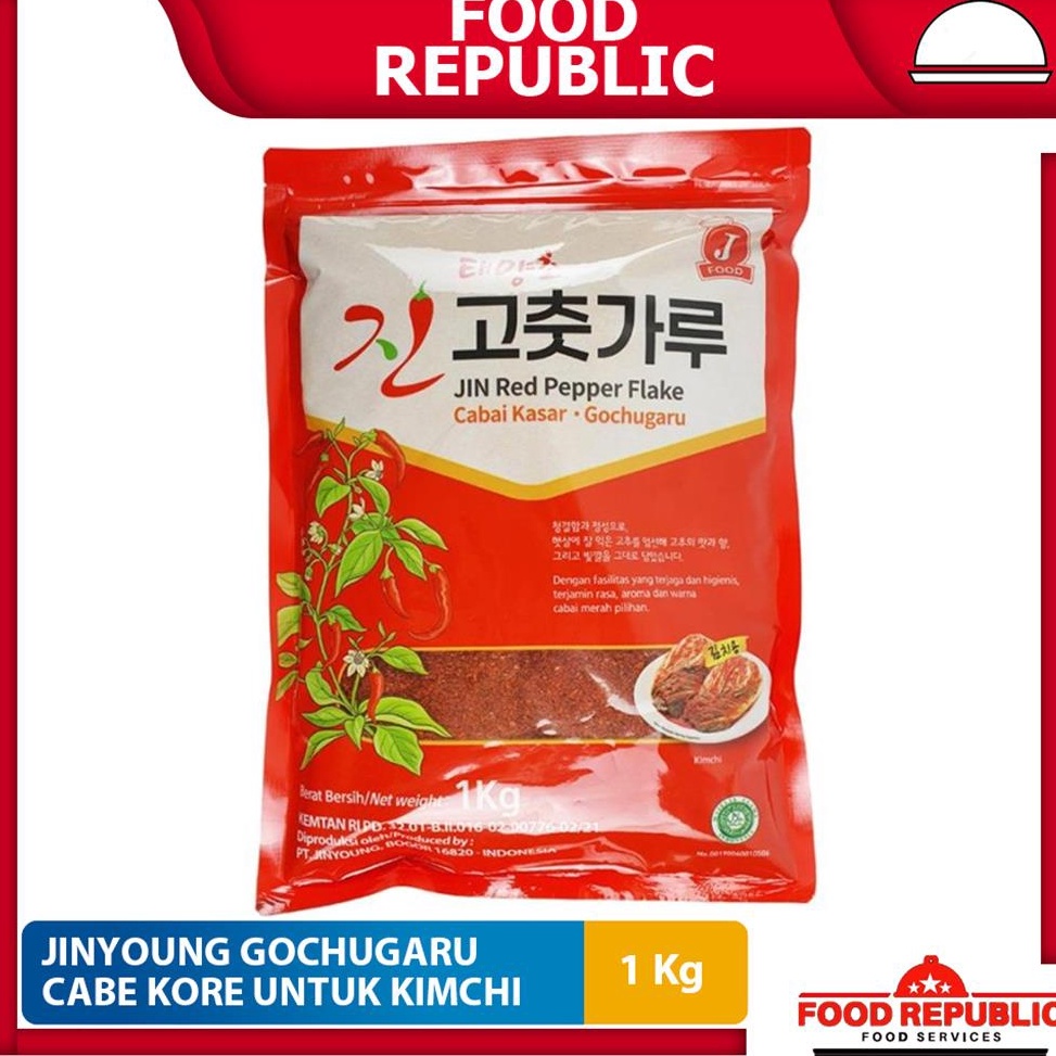 

Ready stock Jinyoung Gochugaru Kasar Korea 1 Kg Bubuk Cabe Untuk Kimchi Halal HFY