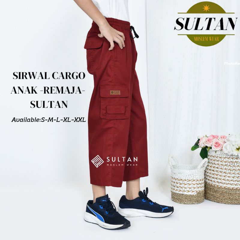 Sirwal Cargo Tempur SULTAN  Anak Laki Laki Remaja Tanggung warna Merah SD Sirwal Sekolah Pondok pesa