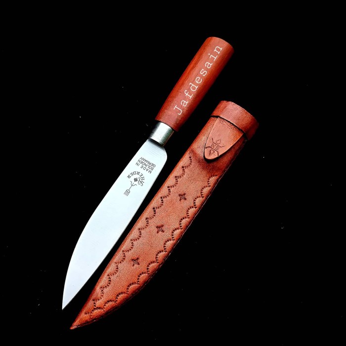 Pisau Herder cap Garpu asli 6 " Solingen Jerman dan Sarung kulit ORIGINAL