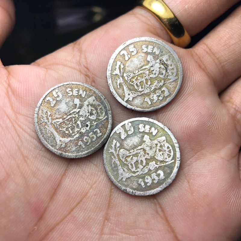 Koin Kuno Dipanegara 25 Sen 1952 Kereta Kencana Tanpa Tulisan Arab