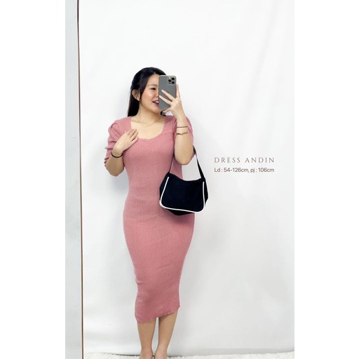 MDLV ~ Dress Andin Rajut Dress Rajut Bodycon Knit Long Dress