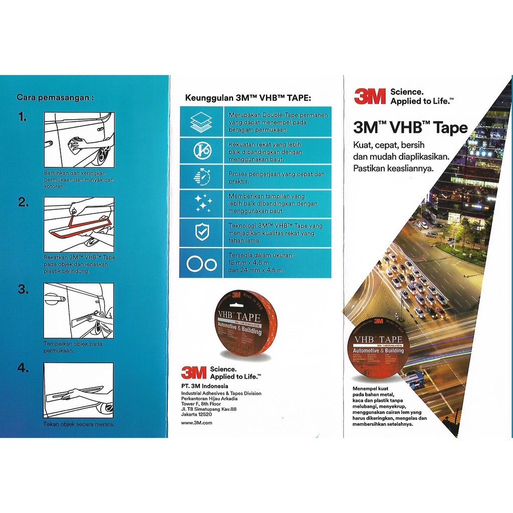 

3M VHB DOUBLE TAPE AUTOMOTIVE MOBIL 12MM X 4.5M SANGAT MEREKAT