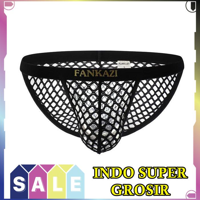 F BRIEF SIDE CUT PRIA JARING TEMBUS PANDANG SEXY MEN UNDERWEAR TRANSPARENT F  BRIEF PRIA CELANA DALA