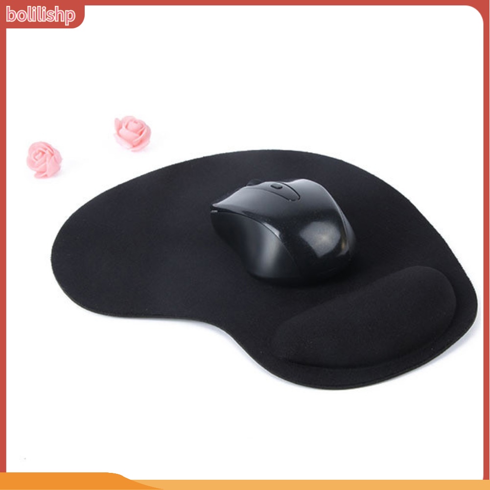 &lt;Bolilishp&gt; Mouse Pad Gaming Anti Slip Warna Polos Dengan Wrist Support Untuk Rumah / Kantor