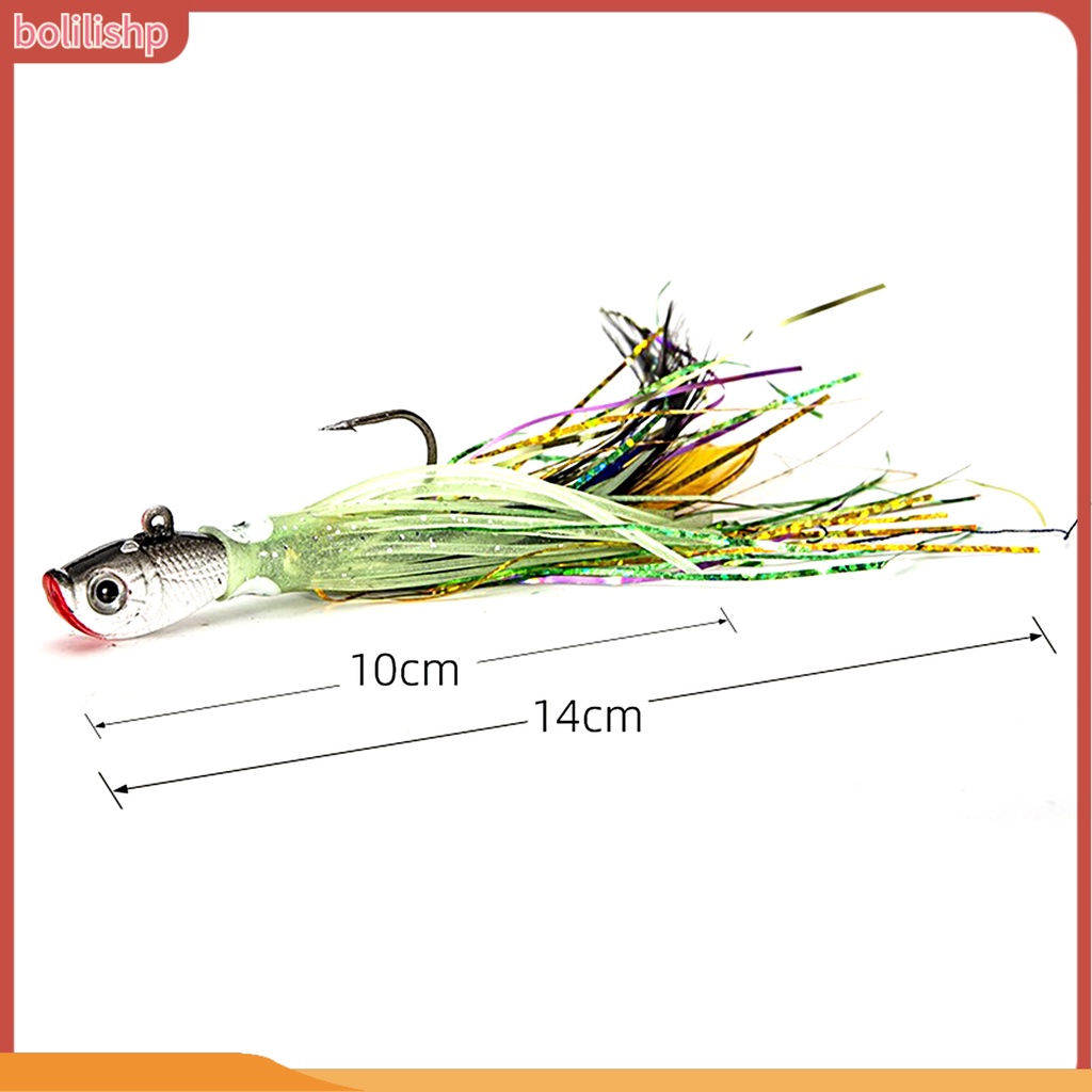 [Bolilishp] 28g/14cm Gurita Kait Umpan Glow-in-The-Dark Tajam Kait 3D Fisheyes Tahan Karat Kepala Ikan 14cm Buatan Memancing Memikat Aksesoris Memancing