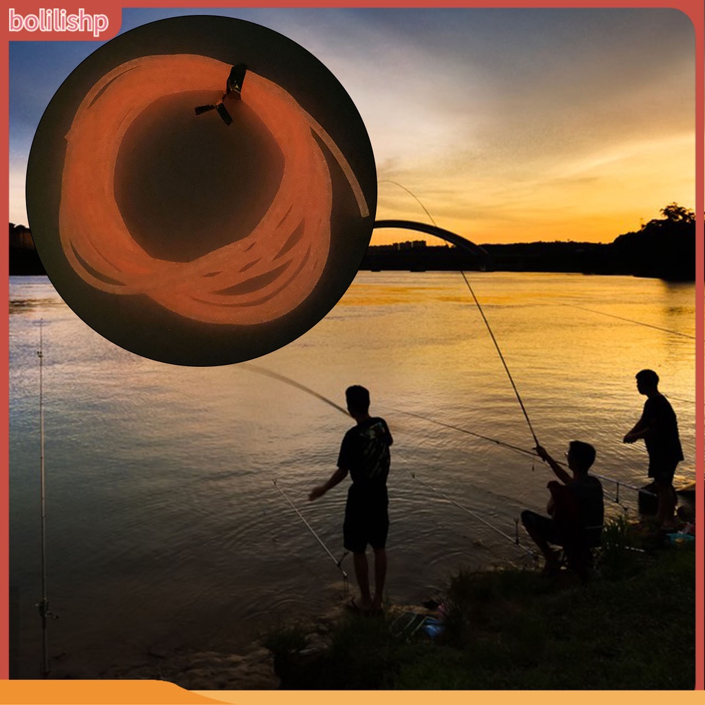 [Bolilishp] 2m Memancing Tabung Bercahaya Fleksibel Tahan Aus Glow in Dark Anti Simpul Multi use Fishing Green/Pink Night Fishing Lembut Silicone Tube Aksesoris Memancing