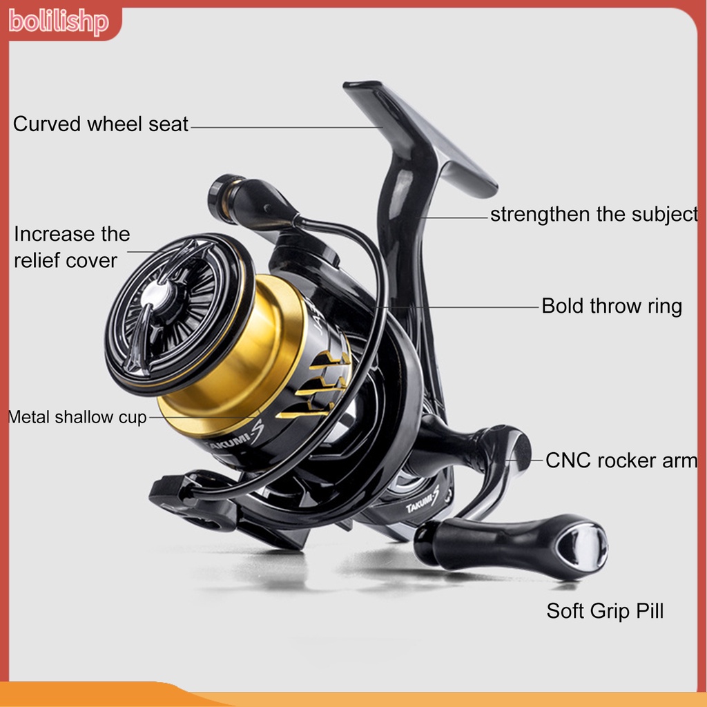 [Bolilishp] lure Spinning Reel Adjustable Rasio Kecepatan Tinggi 5.2: 1gagang Ganda Kiri Kanan Memancing Roda Berputar Fishing Tackle