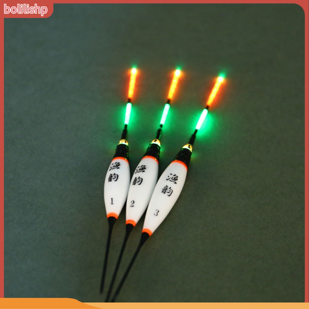 &lt;Bolilishp&gt; 3 Pcs Pelampung Pancing Vertikal Dengan Lampu Led