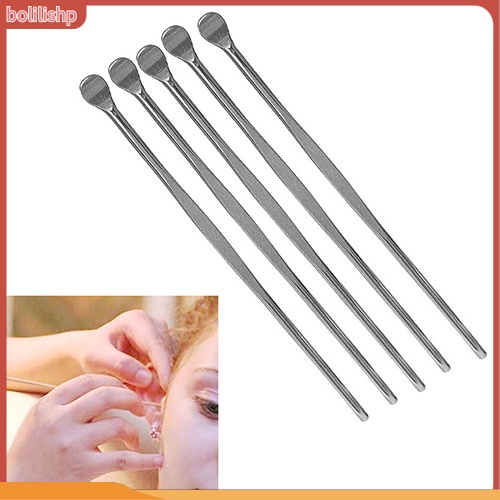 &lt;Bolilishp&gt; 5pcs Alat Pembersih Kotoran Telinga Bahan Stainless Steel