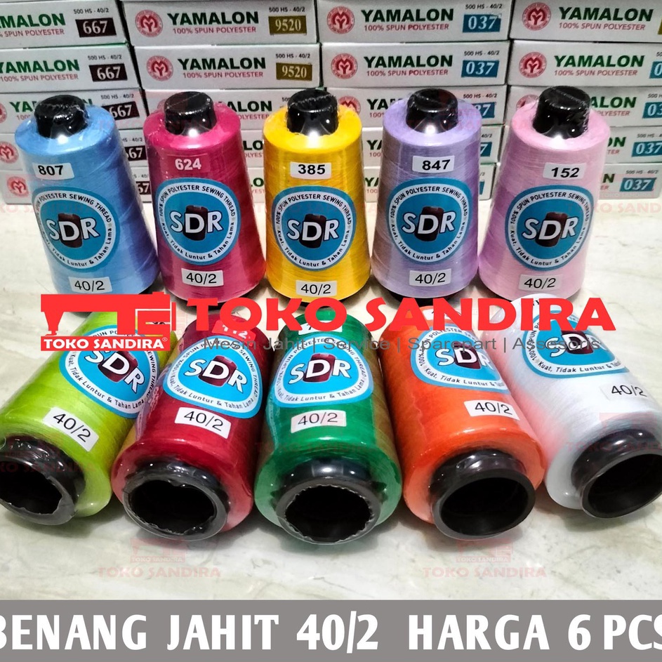 OMN.21Jn23ᵟ ‣ 6 pcs Benang Jahit 40/2 /benang katun 40/2/Benang jahit murah/toko alat jahit/kebutuha
