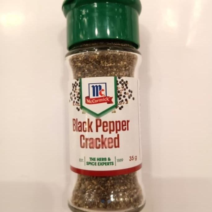 

------] MC CORMICK BLACK PEPPER GRACKED 35 GR lada hitam kasar bubuk