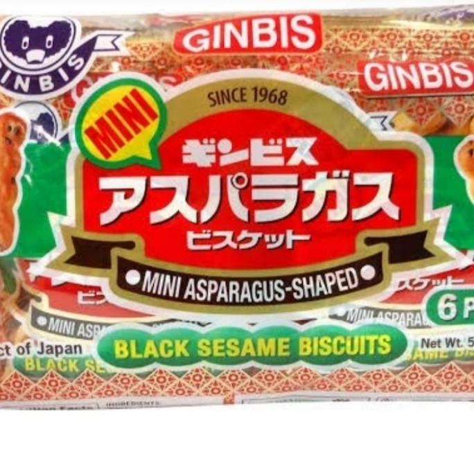 

:0:0:0] GINBIS BLACK SESAME BISCUIT ASPARAGUS 162 gr mini asparagus shaped