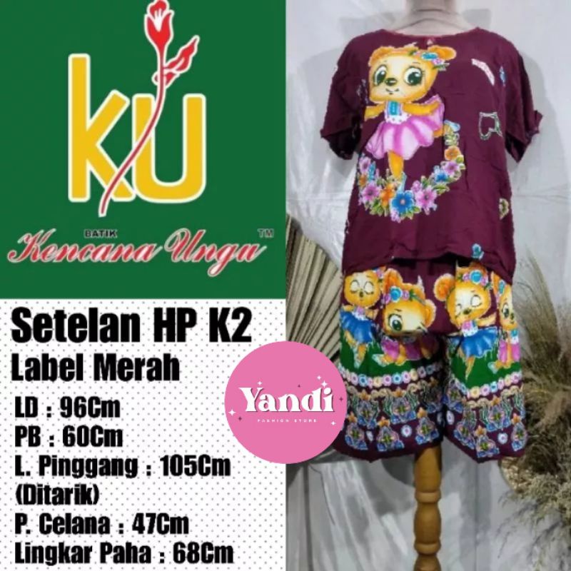 KENCANA UNGU ORI STELAN HOT PANT PITA LD 96 CM. LABEL MERAH