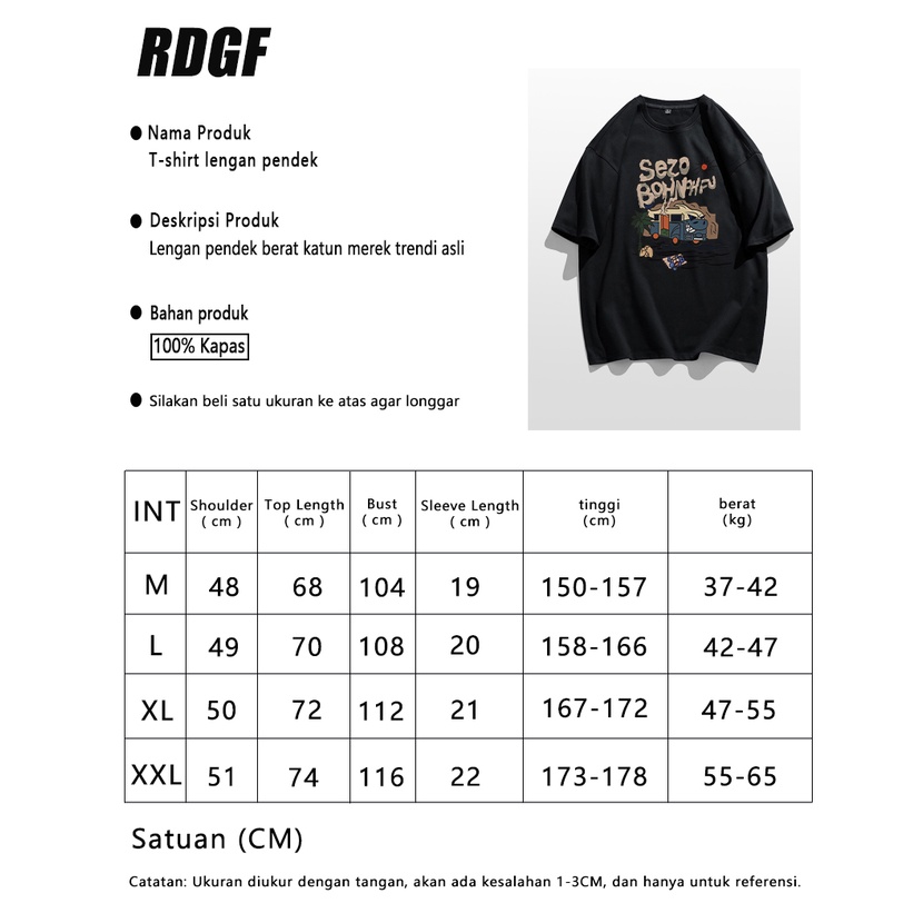 RDGF Oversized T-shirt Kaos retro Amerika bohnohfu kaos trendi mobil kartun/A0501