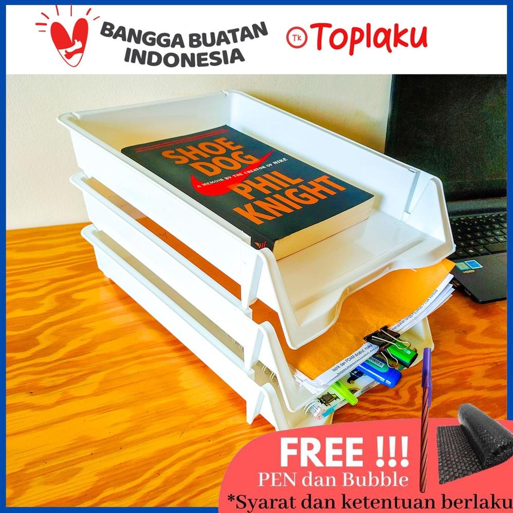 TOPLA RAK KERTAS HVS DOKUMEN MEJA KANTOR 3 SUSUN F4 FOLIO BELAJAR KANTOR LACI MINIMALIS KERJA DOCUME