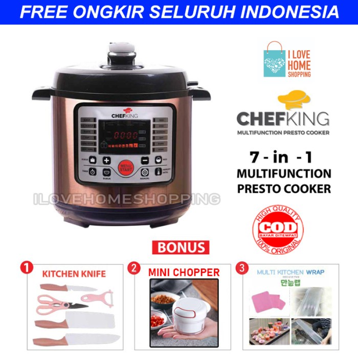 Best Seller Chefking Digital Pressure Cooker - Alat Masak Presto Multifungsi Ori