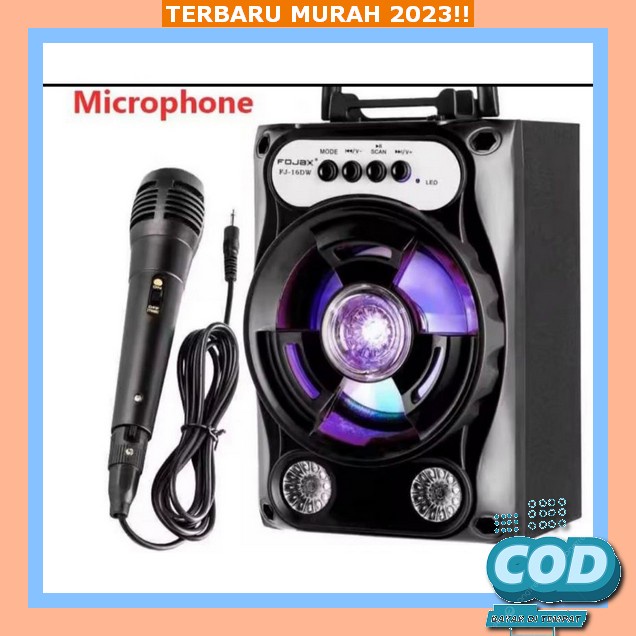Mic Speaker Bluetooth Karaoke Speker Aktif Bass Mic Spikwr Tahan Air Full Musik Kekinian Speker Mini