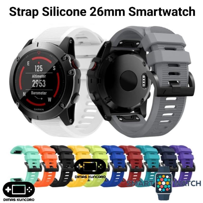 Terbaru Strap Silicone 26Mm Garmin Enduro Descent Mk1 Mk2 Mk2I 1 2 I Foretrex 601 701 Ballistic Edit