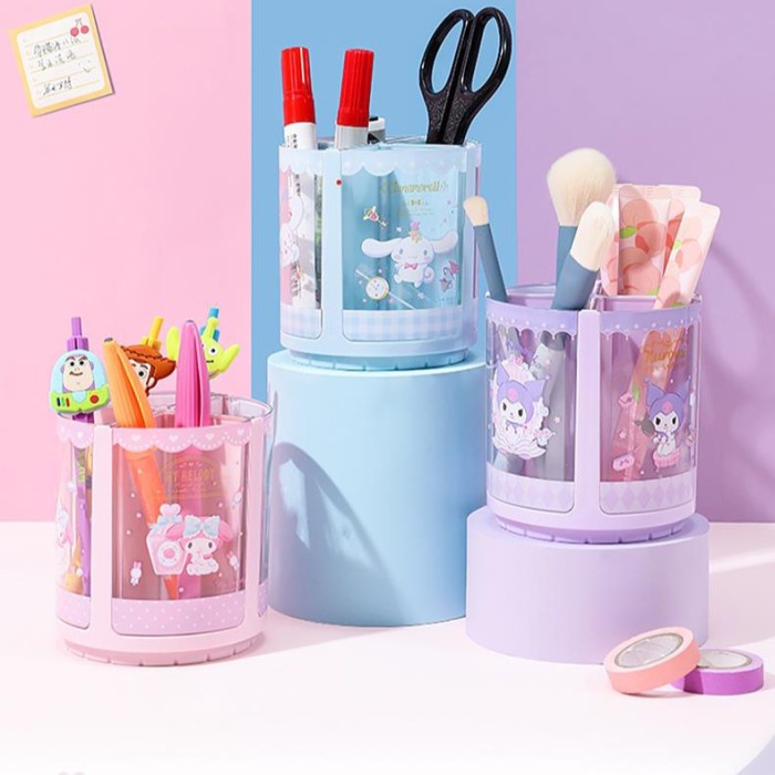 

Aurealiamall Tempat Pensil Meja Sanrio / Tempat Pensil Putar Kuromi Cinnamoroll
