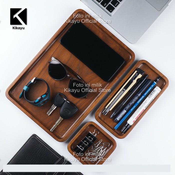 

Aurealiamall Wooden Tray Desk Organizer Kayu Jati Kikayu Bundling 3Pcs
