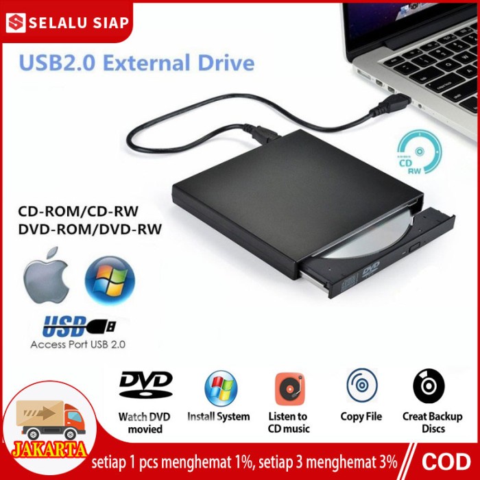 COMBO Drive disk DVD eksternal Pembakar CD USB pemutar CD